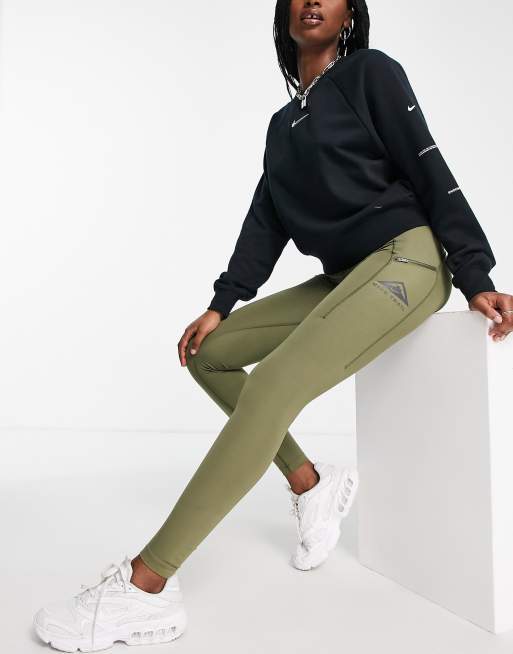 Nike Dri-Fit Epic Luxe Trail Khaki Long Tights Women