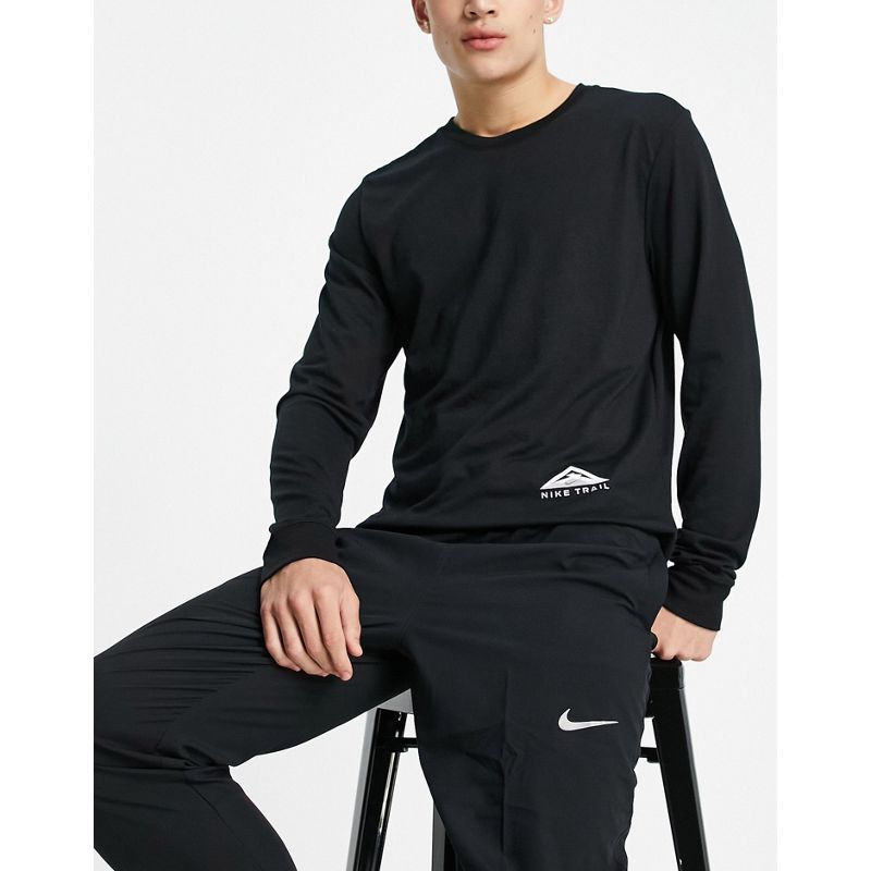 Uomo Activewear Nike - Trail Running - Maglietta a maniche lunghe nera