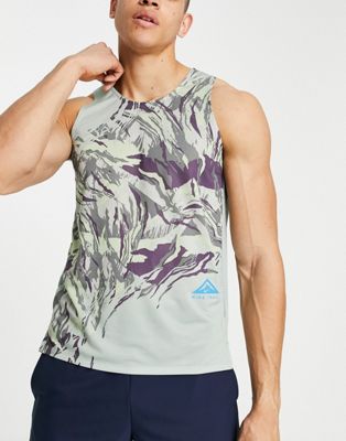 Nike Trail Running Rise 365 graphic vest in grey blue - ASOS Price Checker