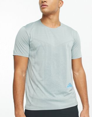 Nike Trail Running Rise 365 t-shirt in light blue