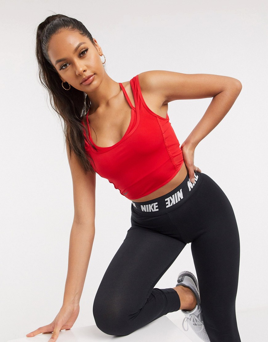 Nike - Training - 2-in-1 cropped tanktop in rood
