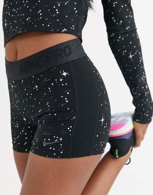 nike training 3 inch shorts in black sparkle print