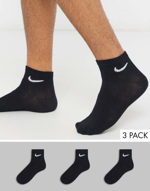 Nike Training 3 pack ankle socks in black | ASOS