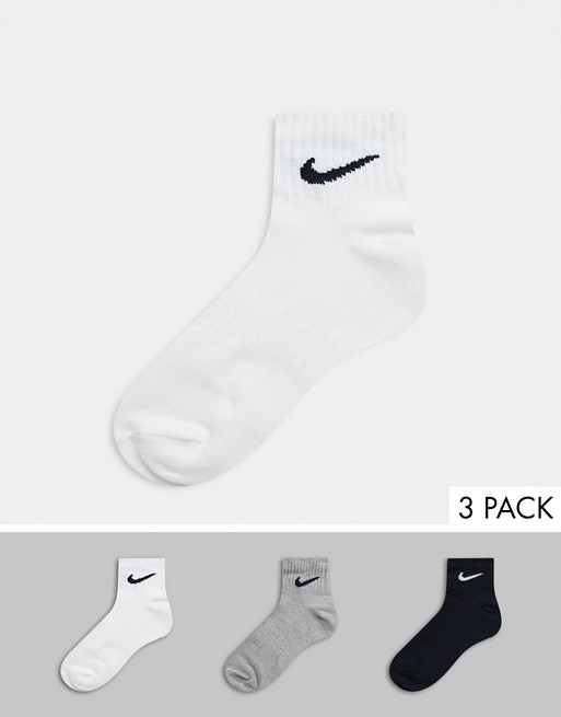 Nike Training 3 pack unisex ankle socks in multi