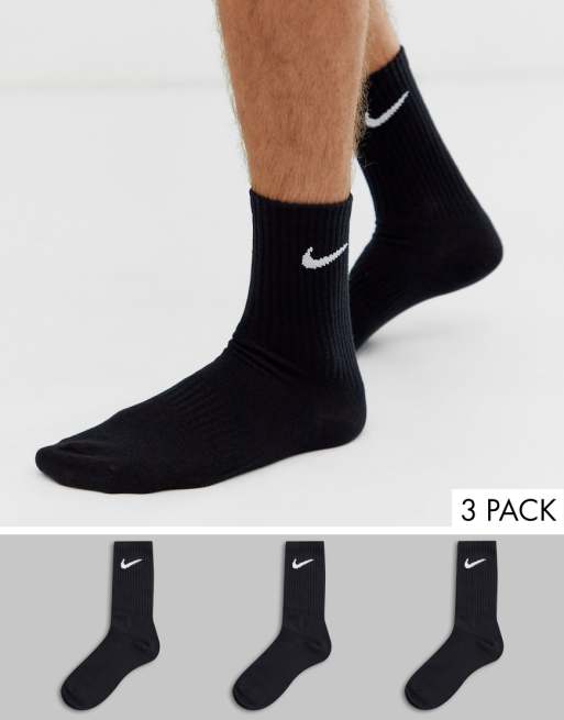 Nike Training 3 pack crew socks in black | ASOS