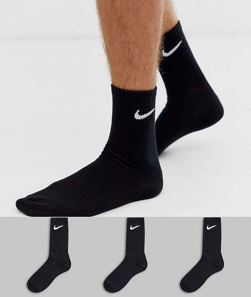 Nike Training 3 pack crew socks in black