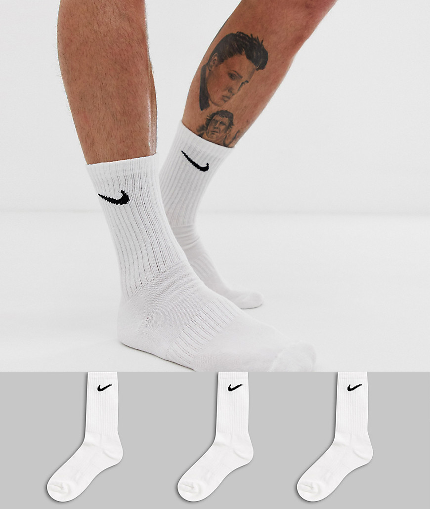 Nike 3 Pack Everyday Cushioned Socks In White