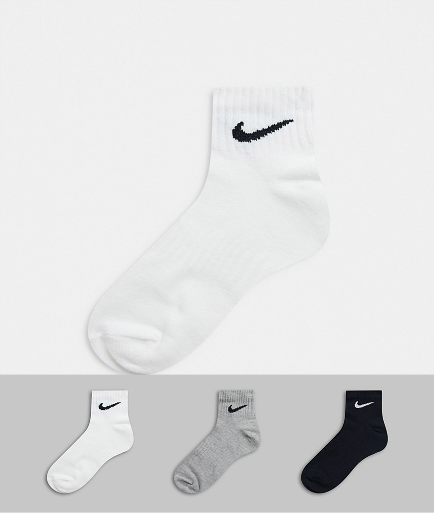 Nike Training – 3-pack flerfärgade ankelstrumpor