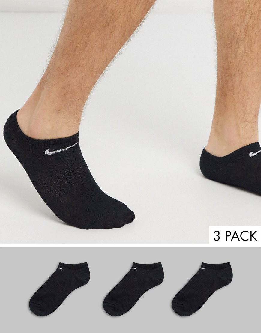 Nike Training 3 pack invisible socks in black