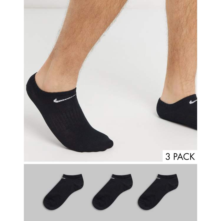 Nike Training 3 pack no show socks in black