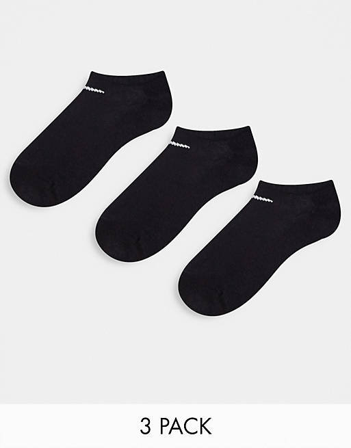 Nike Training 3 pack unisex everyday cushioned sneaker socks in black ...