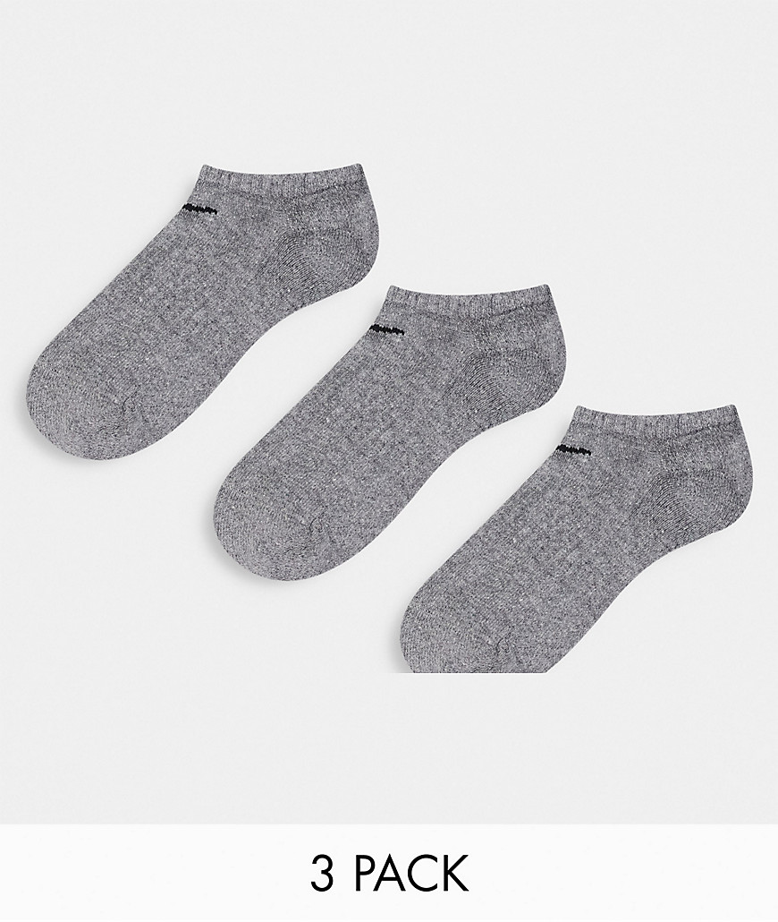 Nike Training 3 pack unisex everyday cushioned sneaker socks in gray