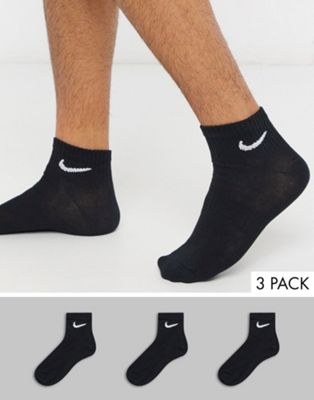 Nike Training – 3er-Pack Unisex-Knöchelsocken in Schwarz