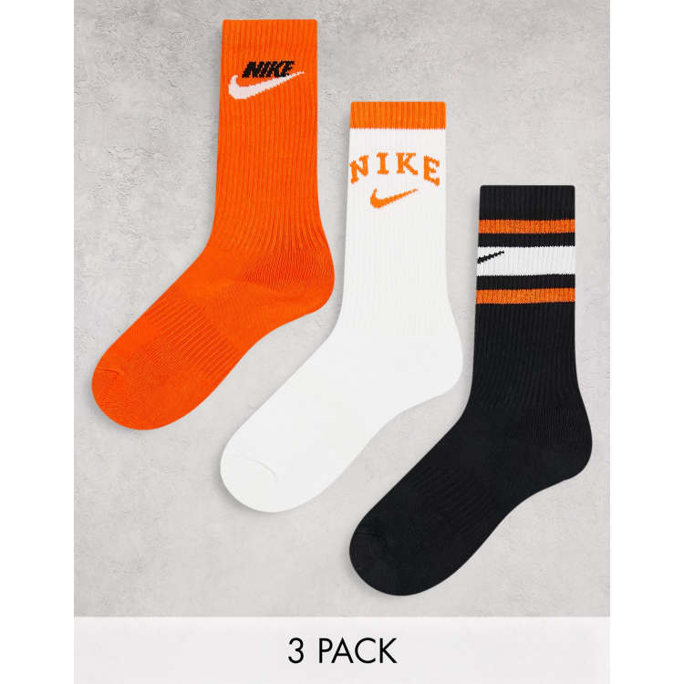 nike black and orange socks