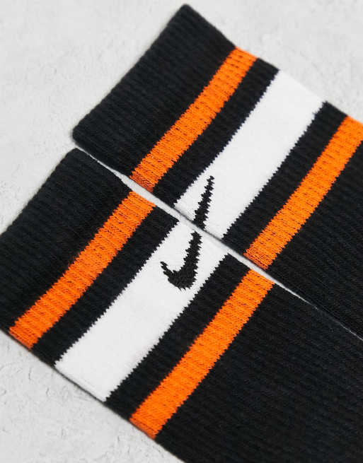 Nike Training 3pk retro crew socks in white black and orange ASOS