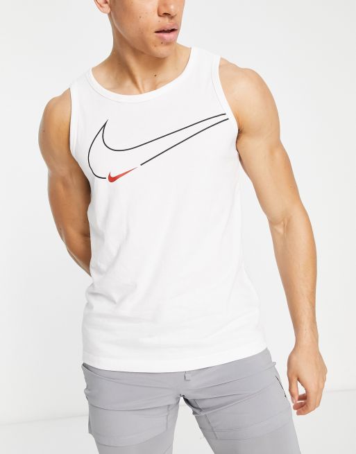 Nike Training 6/1 Swoosh logo tank in white | ASOS