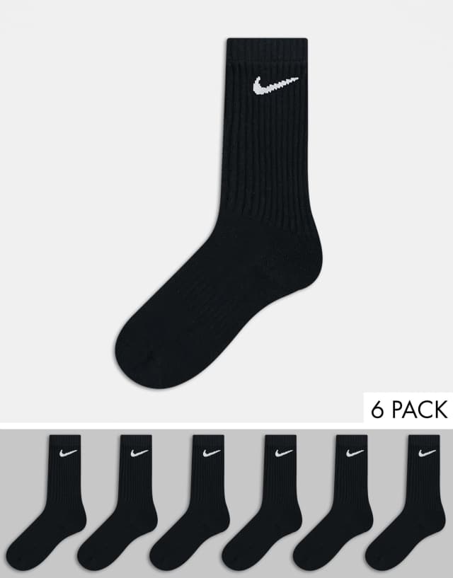 Nike Training 6 Pack Everyday Cushioned socks in black