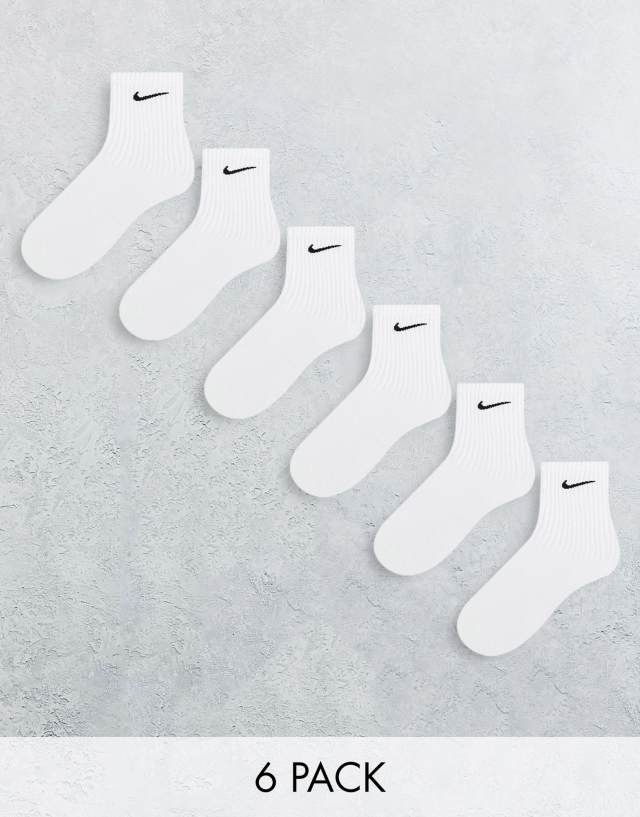 Nike Training 6 Pack Everyday Cushioned socks in white