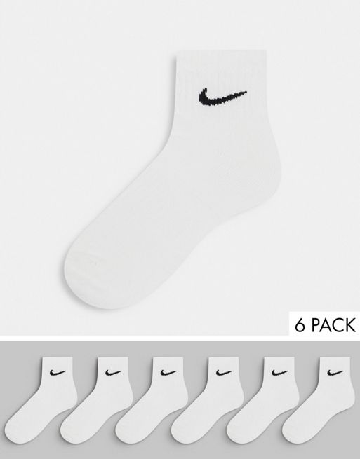 Nike Training 6-pack quarter socks in white | ASOS