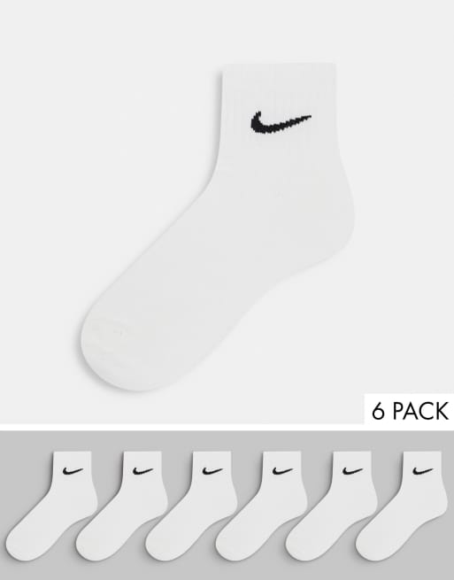 Nike Training 6-pack quarter socks in white | ASOS