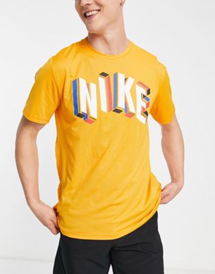 Nike Training 90s inspired graphic 5-shirt in orange