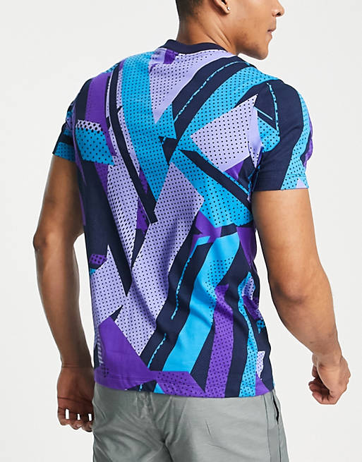 Duplicatie Dom ondeugd Nike Training 90s inspired graphic all over print t-shirt in purple | ASOS