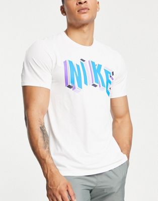 Nike Training 90s inspired logo graphic t-shirt in white