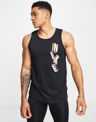 Nike Training 90s inspired logo graphic vest in black