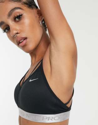 Nike Training aeroadapt bra in black