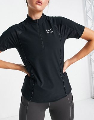 Nike Training Air Dri-FIT zip neck t-shirt in black - ASOS Price Checker