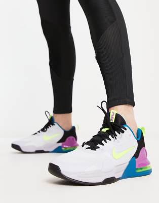 Nike Training Air Max Alpha 5 trainers in white and green | ASOS