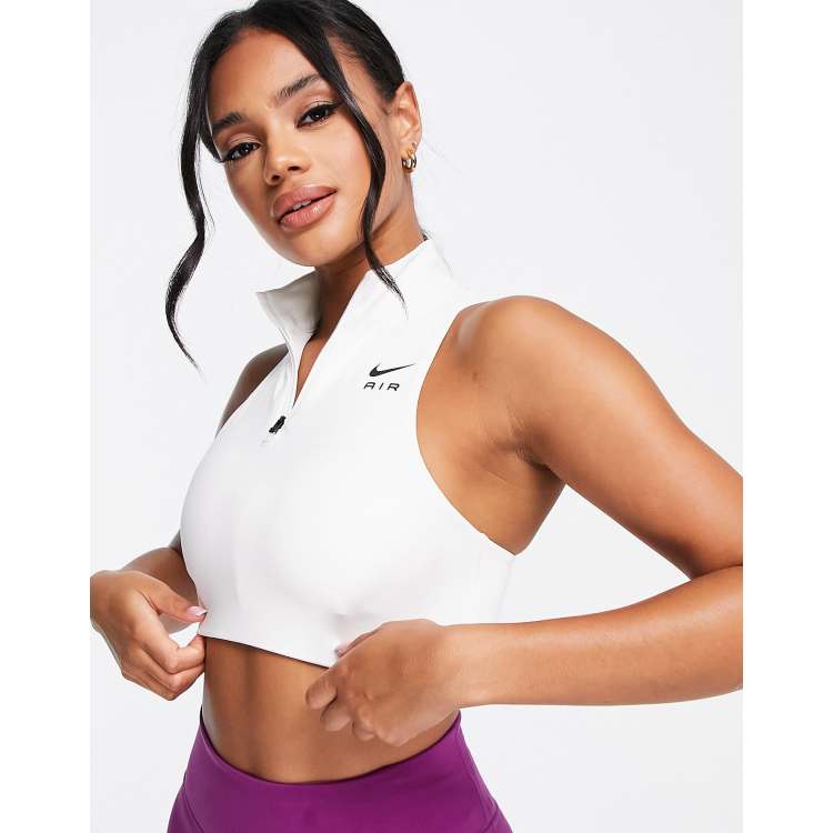 Nike Training Air Mock zip neck cropped medium support