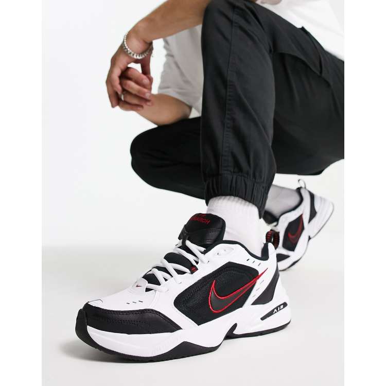 Nike Training Air Monarch IV sneakers in black and white