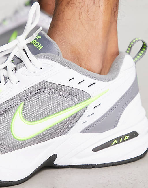 Nike Training Air Monarch Iv Trainers In Grey And White | Asos