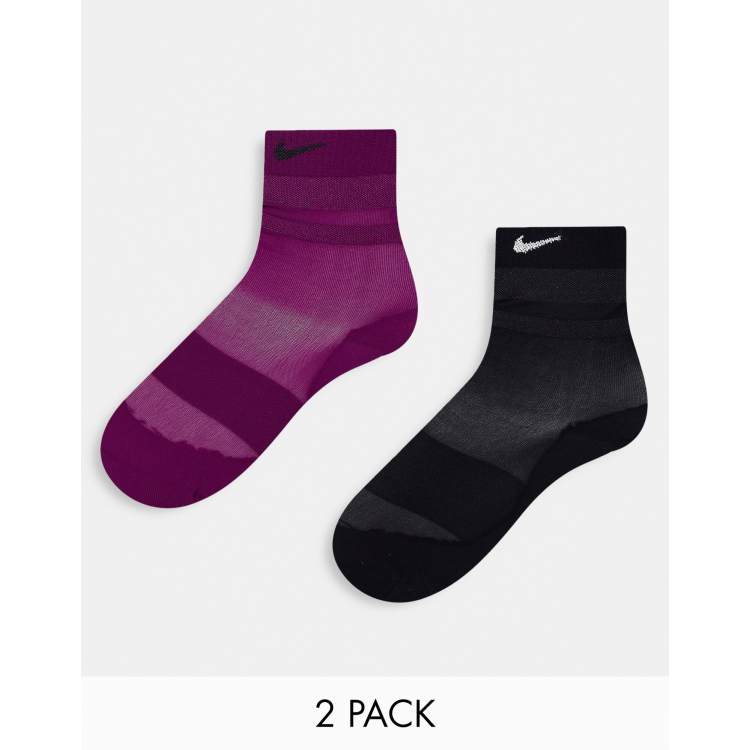 purple and black nike socks