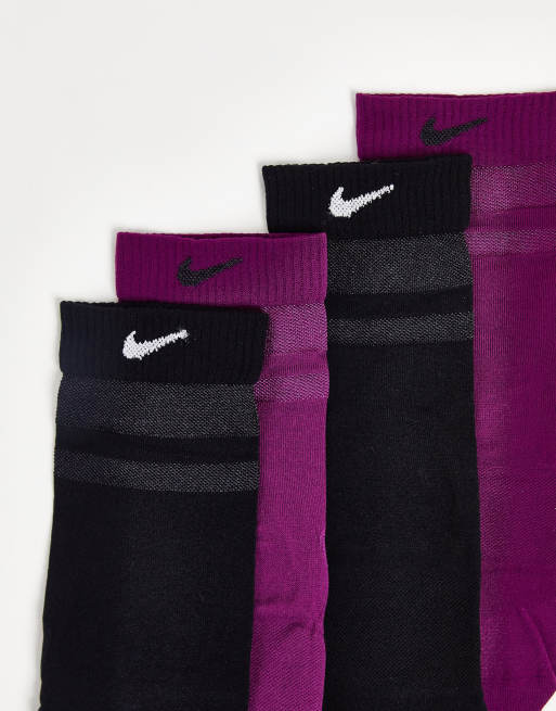 Nike Training Air Sheet 2 pack of socks in black and purple