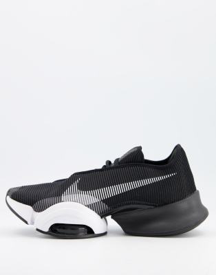 nike training air zoom superrep sneakers in black