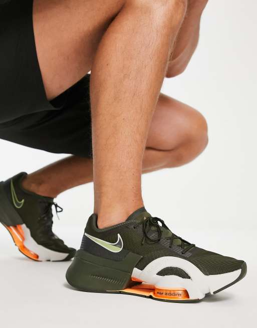nike training air zoom superrep sneakers in black