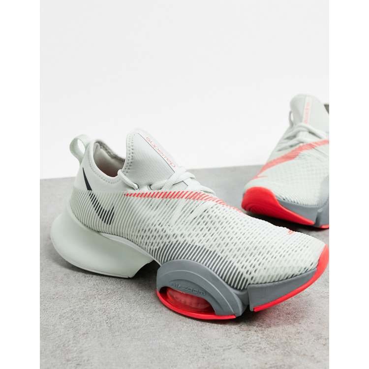 nike training air zoom superrep trainers in grey