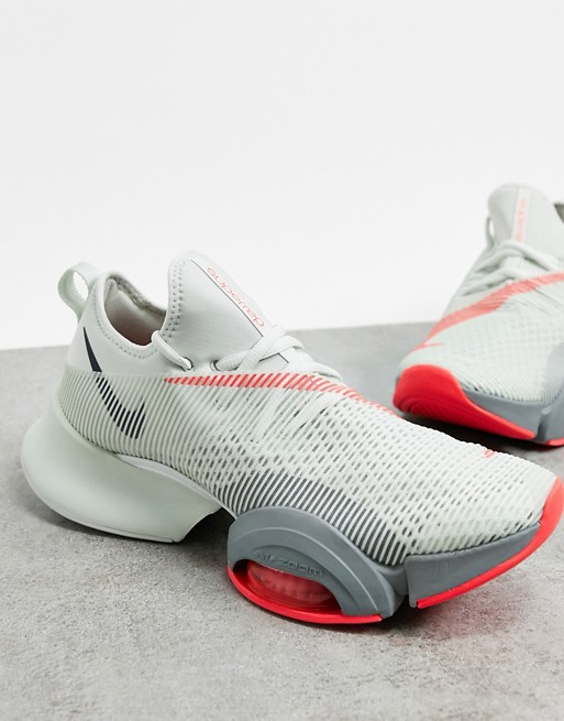 Nike Training Air Zoom SuperRep trainers in off white and red
