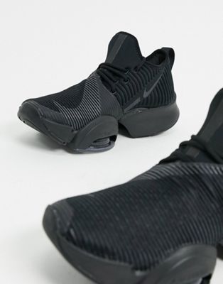 nike training air zoom superrep sneakers in black