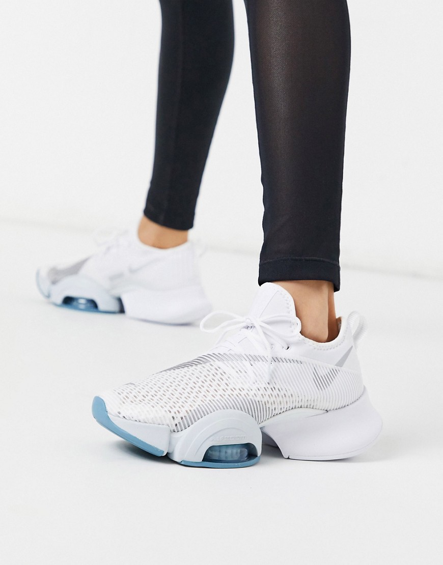 Nike Training Air Zoom SuperRep trainers in white and silver