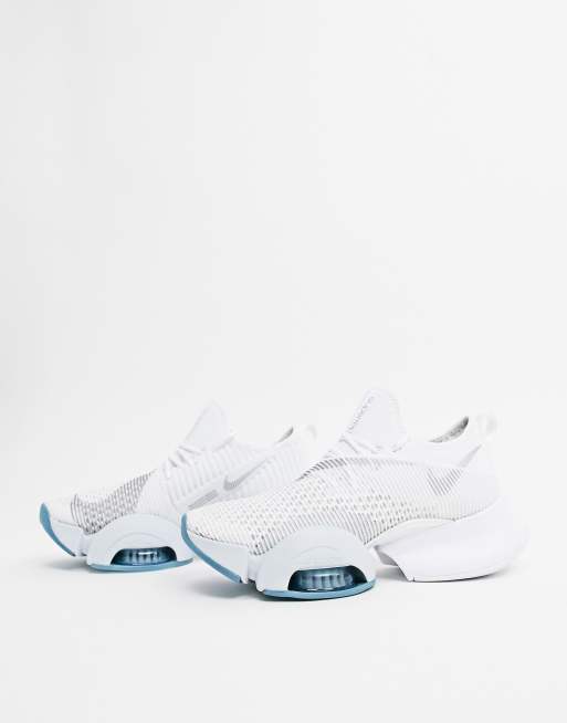 Nike Training Air Zoom SuperRep trainers in white and silver