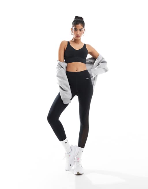 Nike Training Alate longline medium support sports bra in black, 4 of 4