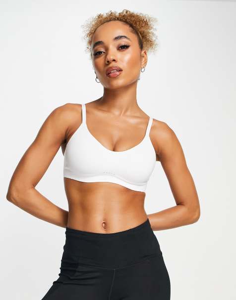 Nike Training – Alate Minimalist Dri-FIT – Vit sportbehå med stöd för lågintensiv träning - view 1