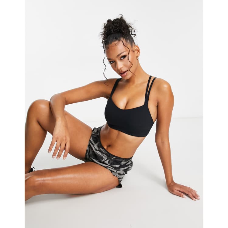 Quick Dry Strappy Sports Bra In BLACK