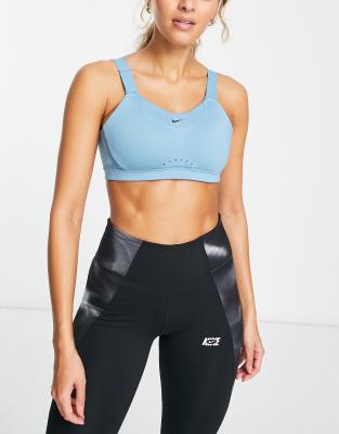 Nike Training Alpha Dri-FIT high support sports bra in blue - ASOS Price Checker