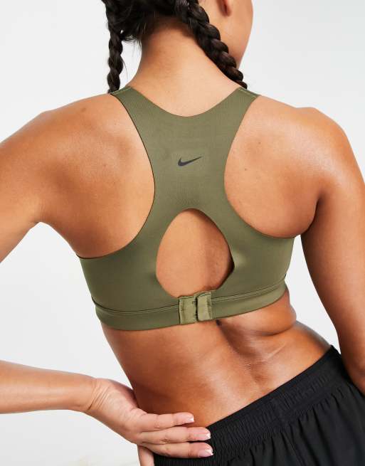 Nike Training Alpha Dri-FIT high support zip front sports bra in