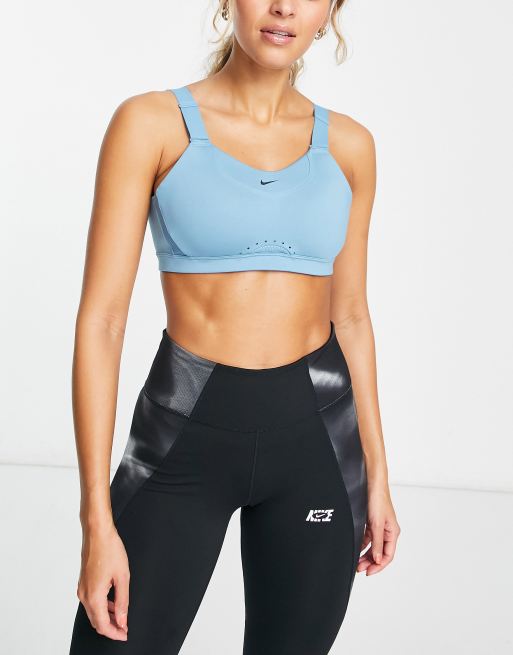 Nike Training – Alpha Dri-FIT – Sport-BH in Blau mit starker Stützfunktion