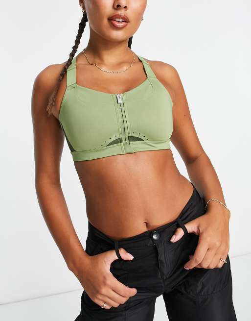 Nike Shape Women's High-Support Padded Zip-Front Sports Bra Medium $60